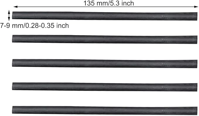MyLifeUNIT Vine Charcoal Sticks, Willow Sketch Charcoal Pencils for Drawing, Pack of 25 (7-9 MM Dia)