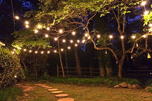 GOOTHY 50Ft LED Outdoor String Lights with 22 G40 LED Shatterproof Globe Bulbs(2 Spare), Connectable Hanging Outdoor Patio Lights for Backyard Garden Porch Party Decorations, White