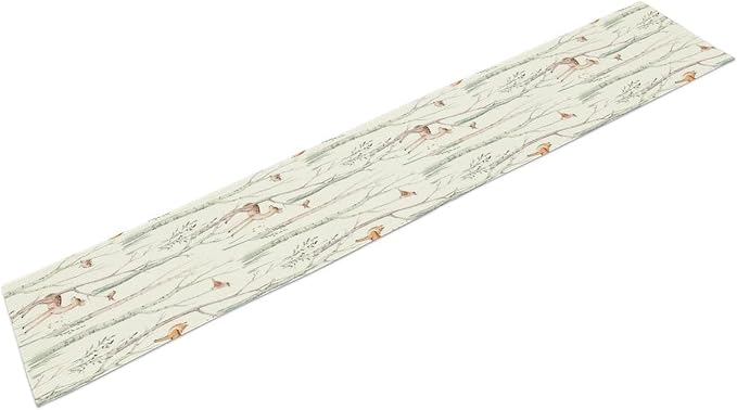 Rustic Forest Table Runner, Rustic Lodge Forest Cabin Country Hunting Woodland Kitchen Dining Table Decoration for Home Party Decor 13x70 Inch