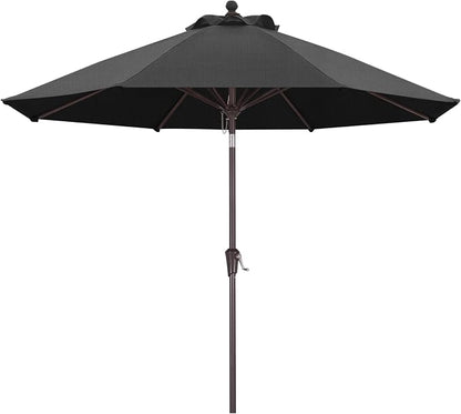ABCCANOPY OLEFIN® 5-Year No Fading 9FT Outdoor Patio Umbrella(Dark Gray) | Fade & UV Resistant Fabric,8 Fiberglass Ribs，Wind Vent，Crank Lift & Tilt,Outdoor Table Umbrella for Deck,Backyard,Yard
