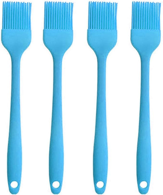 Silicone brush, Oil Brush for BBQ Kitchen Cooking Baking and Grilling (4 PCS,blue)