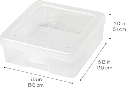 18 Pack Small Clear Plastic Storage Boxes with Lids, Arts & Crafts Storage Boxes & Organizers Storage Container Craft Jewelry Life Item Organizer for Puzzles, Pens, Rings,Nail Polish
