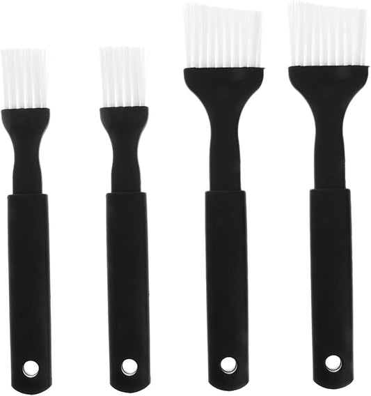 Cabilock 4-Piece Nylon Bristle Bbq Brush Set with Heat Resistant Plastic Grip for Basting Grilling Baking Cooking Easy to Clean Outdoor Cooking Tools 8.07 Inch