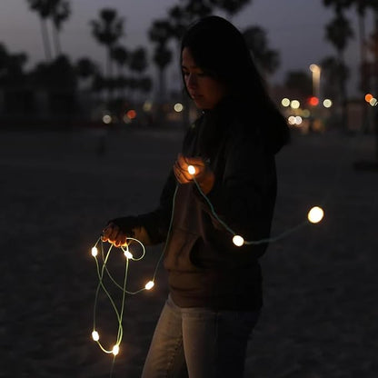 MPOWERD Luci Solar String Lights: Rechargeable via Solar and USB, Power Bank for Mobile Charging, 18’ or 44’, Waterproof, Lasts Up to 40 hrs, Up to 140 Lumens LEDs, Camping, Indoor/Outdoor Decorating