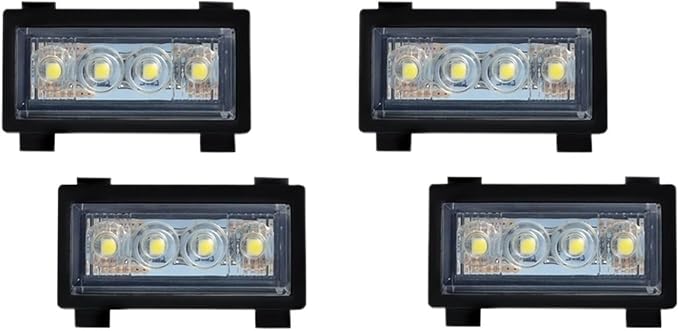 4PCS Grille Lights Compatible With jeep Compatible With Wrangler JL 2018 2019-2023 Front Grid Warning DRL Daytime Running Lamp Daylights Car Parts 12V(Clear shell white)