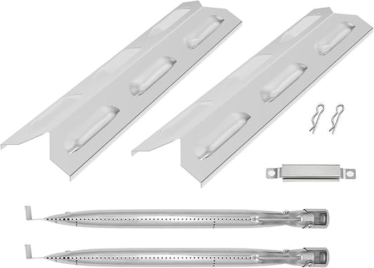 BQMAX Grill Parts for Kenmore 2 Burner Grill 146.23673310 146.16142210 146.16198210 146.23686310, for Members Mark 2 Burner MM-G2001-AB, Heat Plate & Burner Kit for Kenmore Grill Replacement Parts