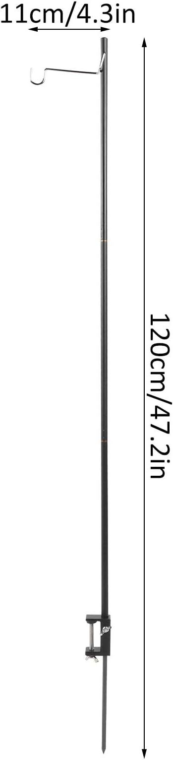 CHICIRIS Aluminum Alloy Light Stand, Portable Foldable Stainless Steel Hook Camping Lamp Pole with Storage Bag, for Outdoor Camping Picnic BBQ
