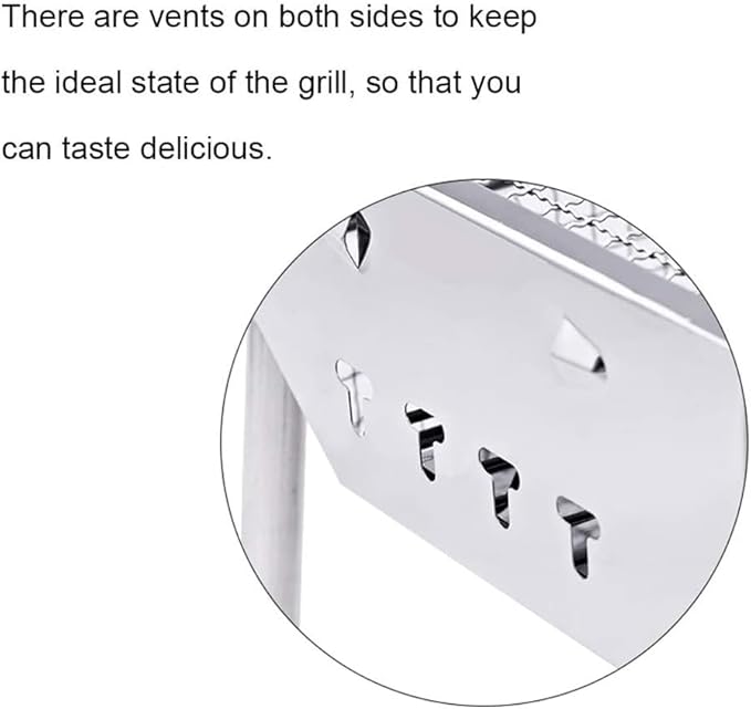 Stainless Steel Thickened BBQ Grill, Charcoal BBQ Grill Outdoor for Flame Control, for Outdoor Cooking Camping Beach Traveling Picnic Backyard