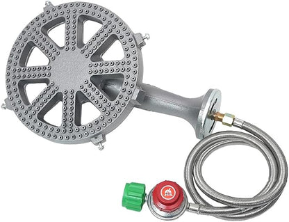 COOKAMP Cast Iron Propane Burner Head with Brass Fitting Orifice (SH16RH - DIY Burner & Regulator)