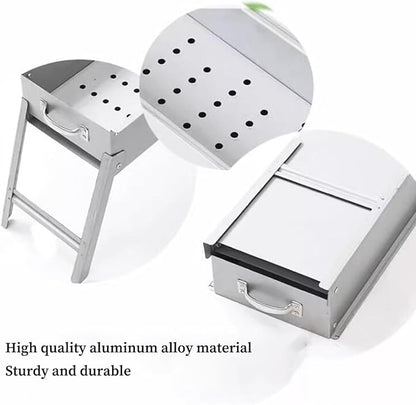 Portable Charcoal Small Grill, Portable BBQ Charcoal Grill for Fun, Small Capacitor Plug and Play ARITONI (Color: /Gray, Size: 50cm) (/Gray 30cm)