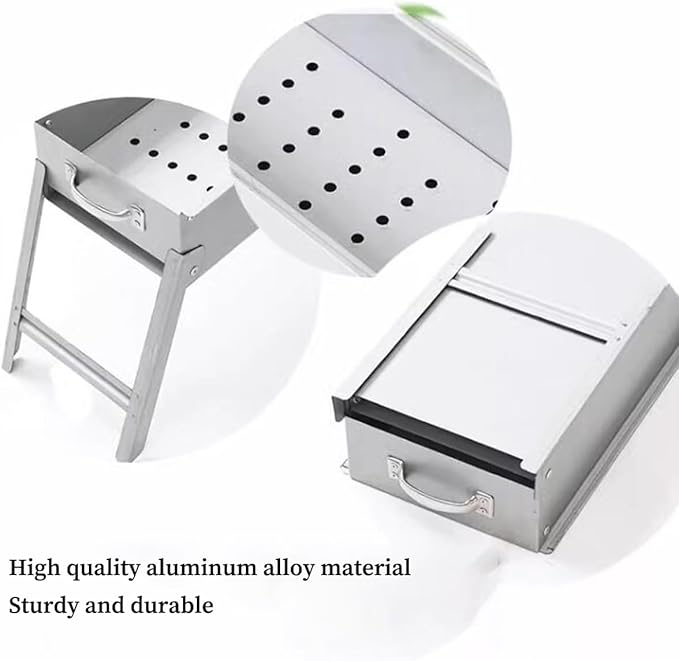 Portable Charcoal Small Grill, Portable BBQ Charcoal Grill for Fun, Small Capacitor Plug and Play ARITONI (Color: /Gray, Size: 50cm) (/Gray 60cm)