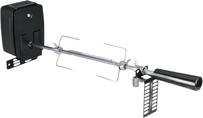 Battery-Powered Rotisserie Grill Kit - 304 Stainless Steel Camping Cookware with Auto-Spin Spit