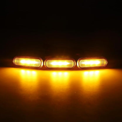 LED Grill Lights for Ford Bronco 2021 2022 2023 2024 2025 2/4-Door Badlands Wildtrak Everglades, Amber OEM Grille Lamps Kit Bronco Accessories(3 PCS)