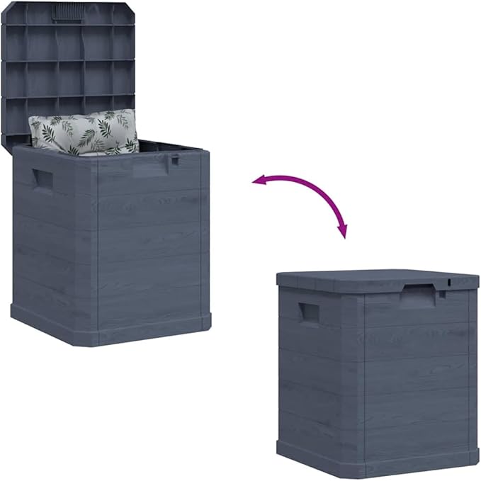 vidaXL Patio Storage Box, Deck Box with Lid, Outdoor Cabinet, Storage Chest for Outdoor Cushions Throw Pillows Garden Tools Pool Supplies, Anthracite