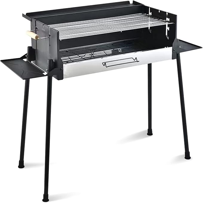 Ergocar BBQ Grill, Portable Stainless Steel BBQ, Detachable Charcoal Grill with Stand, Smoker Grill Racks for Outdoor, Travel, Picnic, Camping, Garden Summer Party