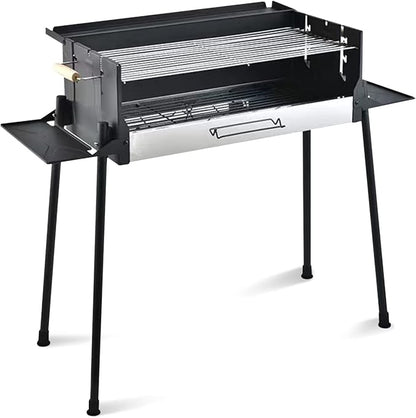 Ergocar BBQ Grill, Portable Stainless Steel BBQ, Detachable Charcoal Grill with Stand, Smoker Grill Racks for Outdoor, Travel, Picnic, Camping, Garden Summer Party