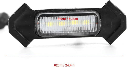 4PCS 12V Car LED Grille Light High Brightness Accessory ABS Material Black Lens White Light Yellow (White Case)