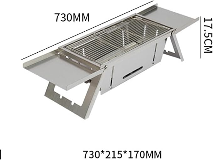 ALLC Charcoal Grills Stainless Steel Folding Barbecue Stove Home Outdoor Charcoal Skewers Portable Barbecue Grill Foldable Barbecue Stove Barbecue Grill for Garden Outdoor Cooking