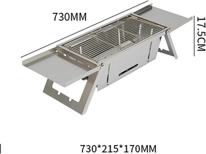 ALLC Charcoal Grills Stainless Steel Folding Barbecue Stove Home Outdoor Charcoal Skewers Portable Barbecue Grill Foldable Barbecue Stove Barbecue Grill for Garden Outdoor Cooking
