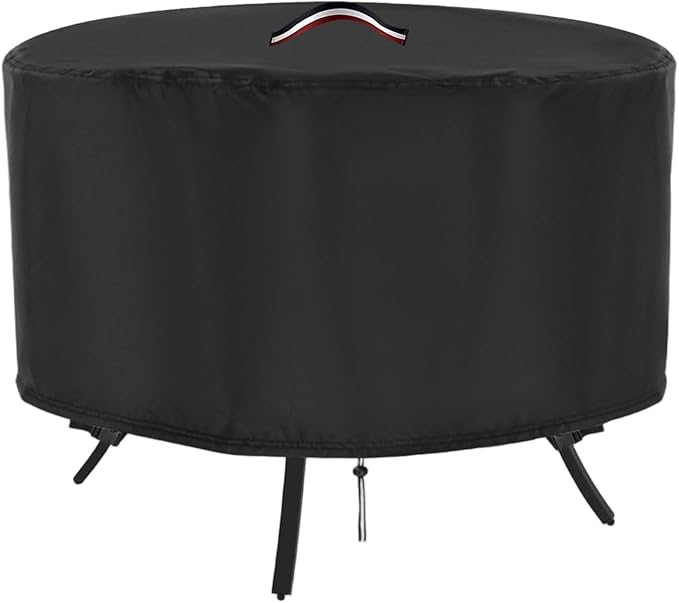 Patio Table Cover, 48 Inch Round Outdoor Table Cover, Waterproof Protective Covers Patio Furniture Covers-48x28Inch