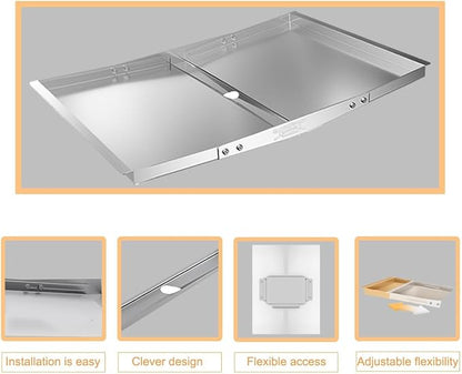 Universal Grease Tray with Catch Pan, Dyna Glo Grill Replacement Parts | Stainless Steel Adjustable Drip Pan Fits 4/5 Burner Nexgrill 720-0888 720-0888S Charbroil Expert Grill 24"-30" size