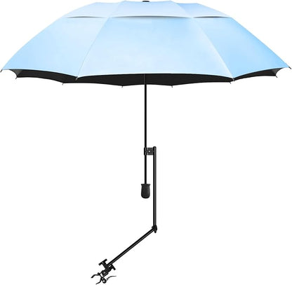 XLINGZA UPF 50+ Beach Umbrella with Adjustable Universal Clamp