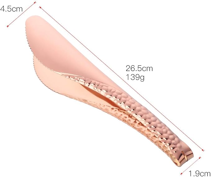 Stainless Steel Kitchen Food Clamp Serving Tongs for Cooking,Toast Bread,Salad,Barbecue,Grilling,Baking,Frying(Rose Gold)