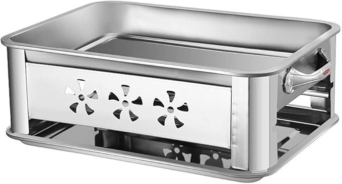 Stainless Steel Grilled Fish Pan BBQ Grill Roaster Home Stove Charcoal