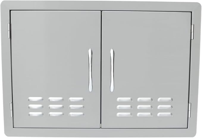 Stanbroil Outdoor Kitchen Stainless Steel Double Access Door with Vents, 30 Inches