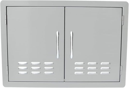 Stanbroil Outdoor Kitchen Stainless Steel Double Access Door with Vents, 30 Inches