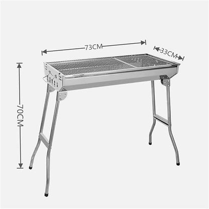 Camping Grill Barbecue Rack Outdoor Large Stainless Steel Folding Portable Barbecue Stove Barbecue Charcoal Grill