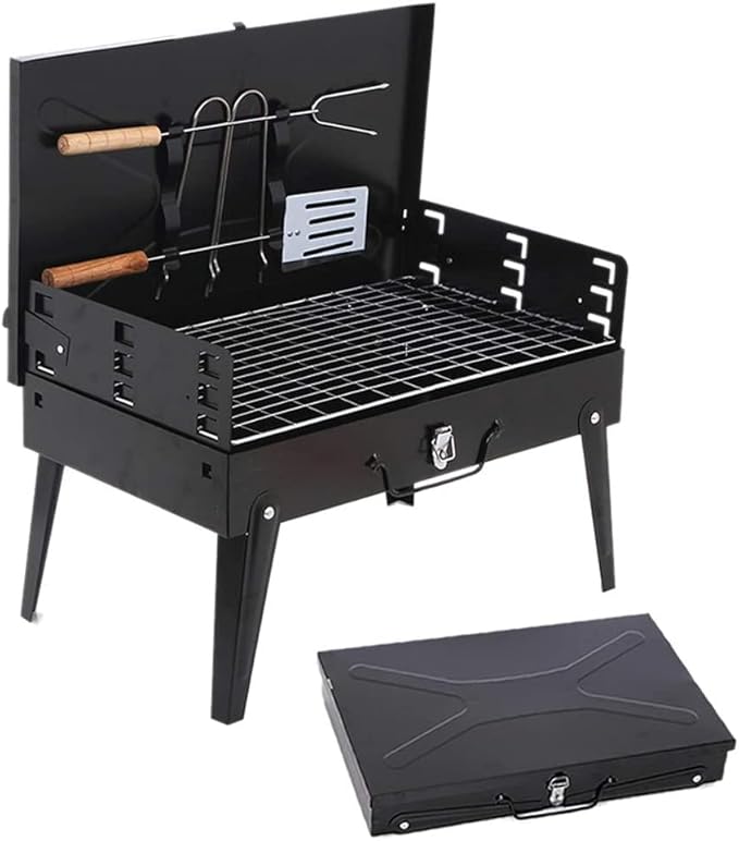 Charcoal Grill Portable Foldable Charcoal BBQ Grill for 3-5 Person Outdoor Barbecue Grill Roasting Family Party Grill BBQ Grill