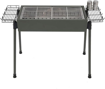 Portable Charcoal Grill for Camping BBQ, Outdoor Barbecue Grill with Detachable Skewers & Storage Basket, Smokeless Design, Easy to Carry Charcoal Grills BBQ,77 * 30 * 70Cm-D