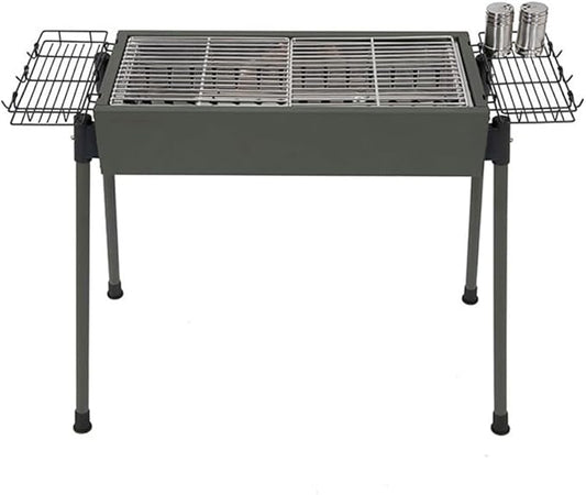 Portable Charcoal Grill for Camping BBQ, Outdoor Barbecue Grill with Detachable Skewers & Storage Basket, Smokeless Design, Easy to Carry Charcoal Grills BBQ,77 * 30 * 70Cm-D