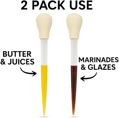 2-Pack Turkey Basters – Heat-Resistant BPA-Free Food-Grade Basting Tools for Cooking Roasts, Butter, Marinades, and Juices