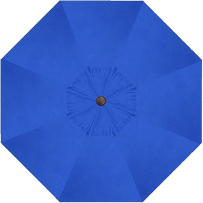 Treasure Garden 9’ Deluxe Auto-Tilt Market Umbrella | Sunbrella® Fade Resistant Fabric | Crank Tilt System | Large Octagon Canopy | Outdoor Patio, Deck, Pool, Backyard | Pacific Blue | Bronze Frame