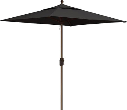 EliteShade USA 10-Year-Non-Fading 6x6Ft Square Market Patio Umbrella, UPF 50+ UV Protection Performance Sun Umbrella, Heavy Duty Commercial Grade Outdoor Table Umbrella with Crank, Windproof Vented Top for Garden, Pool, Deck and Outdoor Playsets, Black