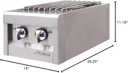 Artisan Built-In Double Side Burner, Propane (ARTP-SB2-NG)