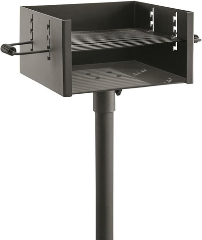 Guide Gear Heavy-Duty Park-Style Charcoal BBQ Grill for Camping, Outdoor Cooking, Backyard, Patio, Camp Grilling Barbecues, 15.5" x 15" x 8.25"h.
