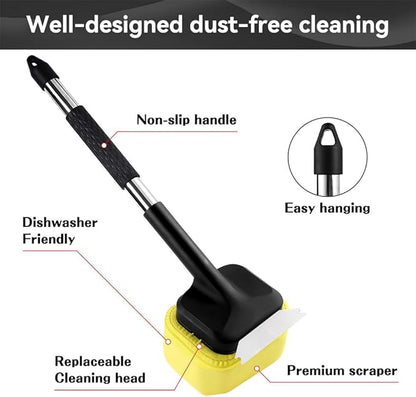 Grill Brush for Outdoor Grill,Grill Brush Bristle Free BBQ Grill Brush with Durable Scraper for Cast Iron/Stainless-Steel Grates, 2 BBQ Replaceable Grill Cleaner Brush, Gifts for Men/Dad