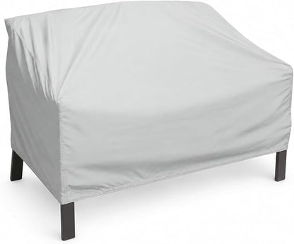 Treasure Garden Loveseat Cover, 300D Polyester Outdoor Deep Seating Sofa Cover, Water Resistant, UPF50+ UV Protection, Elastic Hem, Spring Cinch Lock, Built-In Pouch & Storage Bag, Gray