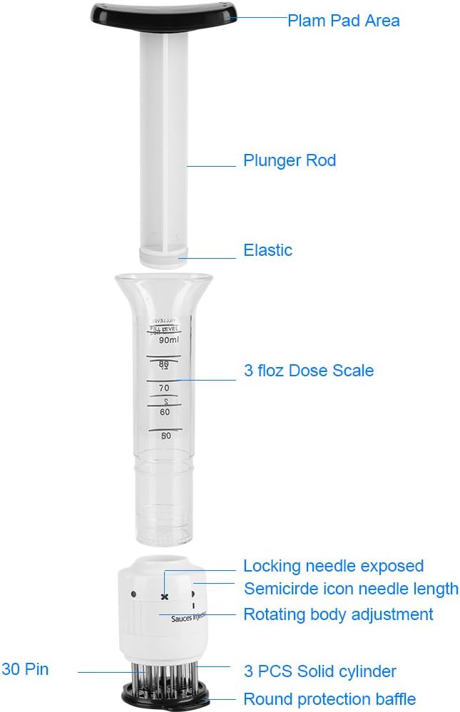 Meat Tenderizer Injector, Flavor Syringe for Steak, Needle Injector for Meat, Kitchen Tool for Marinade