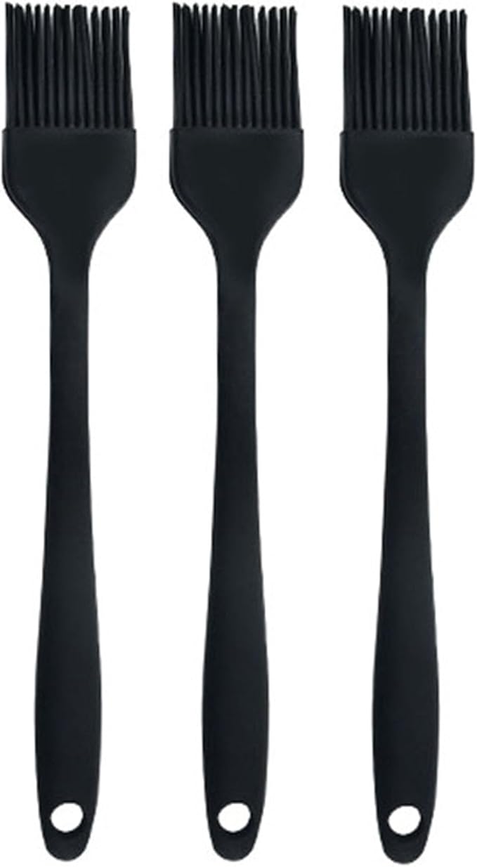Silicone Oil brush, for BBQ Kitchen Cooking Baking and Grilling (3 PCS,black)