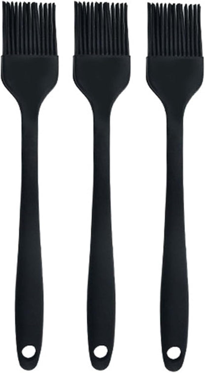 Silicone Oil brush, for BBQ Kitchen Cooking Baking and Grilling (3 PCS,black)