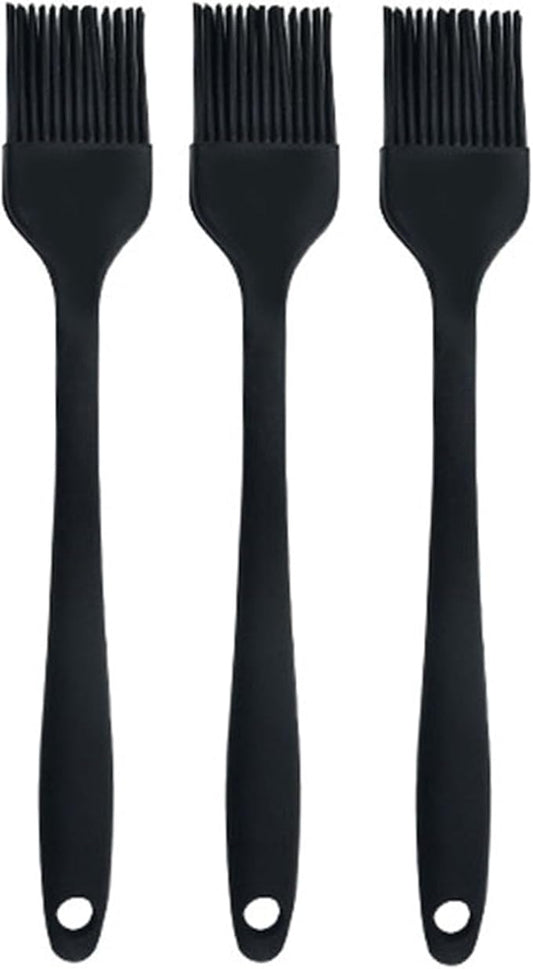 Silicone Oil brush, for BBQ Kitchen Cooking Baking and Grilling (3 PCS,black)