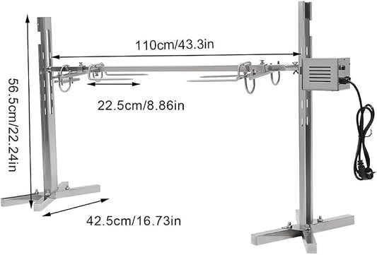53"Heavy Duty Rotisserie Grill for Home,BBQ Grill Rotisserie Kit Up to 66lb Pig Spit Rotisserie Grill for Pig Rotisserie Hog Lamb Outdoor Party Campfire Barbecue,portable for Outdoors 110V 15W