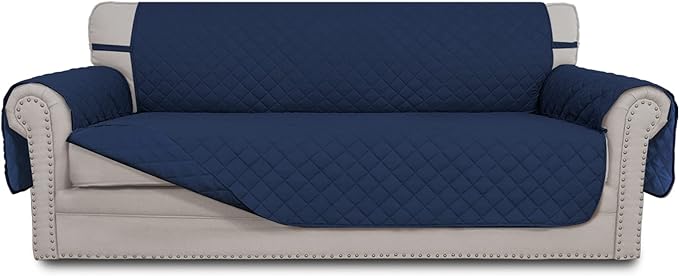 Easy-Going Reversible Couch Cover, 3 Cushion Sofa, X-Large, Navy/Navy | Machine Washable Slipcover For Dogs, Water Resistant Furniture Mat For Living Room, Non-Slip Sofa Cover, Pet Friendly
