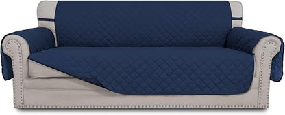 Easy-Going Reversible Couch Cover, 3 Cushion Sofa, Large, Navy/Navy | Machine Washable Slipcover For Dogs, Water Resistant Furniture Mat For Living Room, Non-Slip Sofa Cover, Pet Friendly