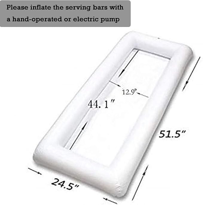 Inflatable Serving Bars Ice Buffet Salad Serving Trays Food Drink Holder Cooler Containers Indoor Outdoor BBQ Picnic Pool Party Supplies Cooler Drain Plug，Ice Tray Food Drink Containers for Summer Par
