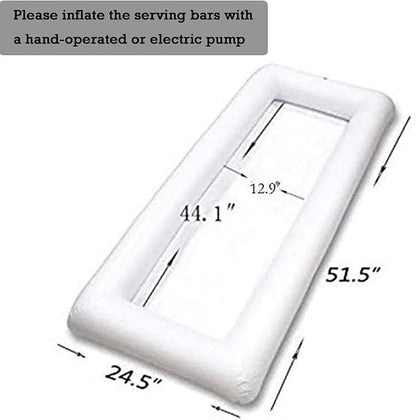 Inflatable Serving Bars Ice Buffet Salad Serving Trays Food Drink Holder Cooler Containers Indoor Outdoor BBQ Picnic Pool Party Supplies Cooler Drain Plug，Ice Tray Food Drink Containers for Summer Par